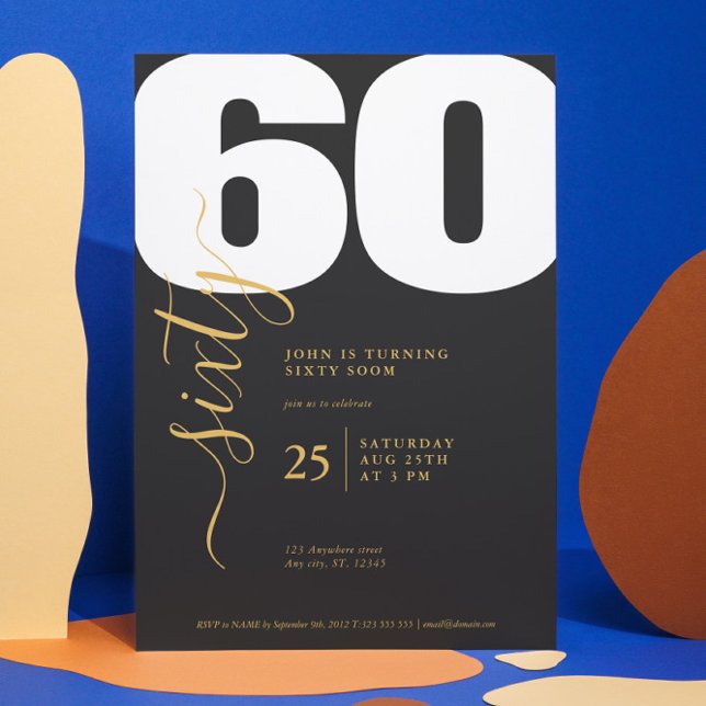 Sofisticadas invitaciones de cumpleaños de caligra (Subido por el creador)