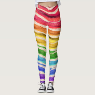 Sofisticadas leggings de moda pop arcoiris
