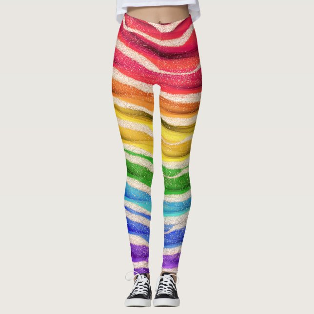 Sofisticadas leggings de moda pop arcoiris (Anverso)