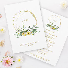 Sofisticado Boda veraniego floral de girasoles