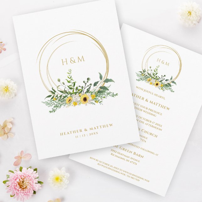 Sofisticado Boda veraniego floral de girasoles (Subido por el creador)