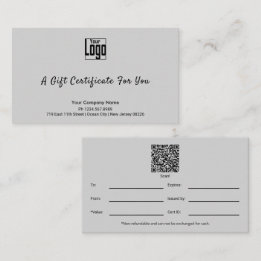 Sofisticado certificado de regalo para pequeñas em