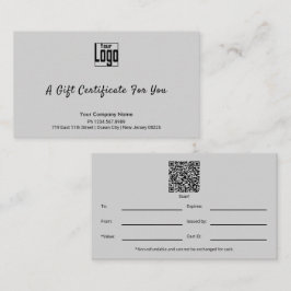 Sofisticado certificado de regalo para pequeñas em