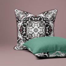 Sofisticado Cojín decorativo Mandala - Negro y Bur