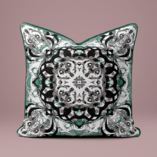 Sofisticado Cojín decorativo Mandala - Negro y sab