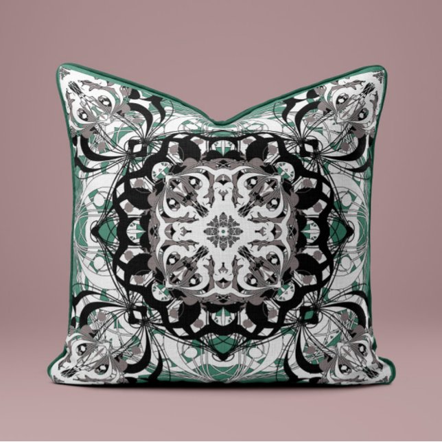 Sofisticado Cojín decorativo Mandala - Negro y sab (Subido por el creador)