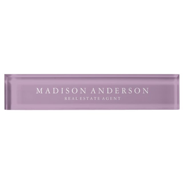 Sofisticado en Lilac| Placa de nombre de mesa (Anverso)