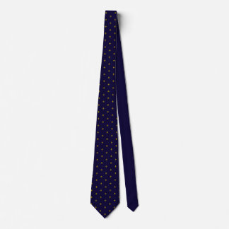 Sofisticado fleur-de-lis dorado con corbata azul