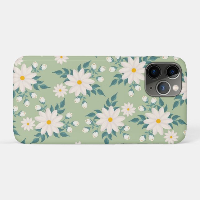 Sofisticado Funda Floral iPhone 11 (Reverso (horizontal))