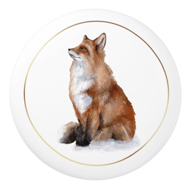 Sofisticado pomo ecuestre Vintage Red Fox (Anverso)