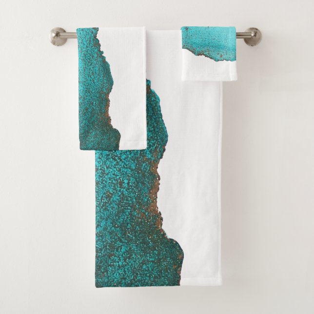 Sofisticado resumen Verde azulado de moda en blanc (In situ)