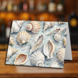 Soft Blue Coastal Seashell Watercolor Collection