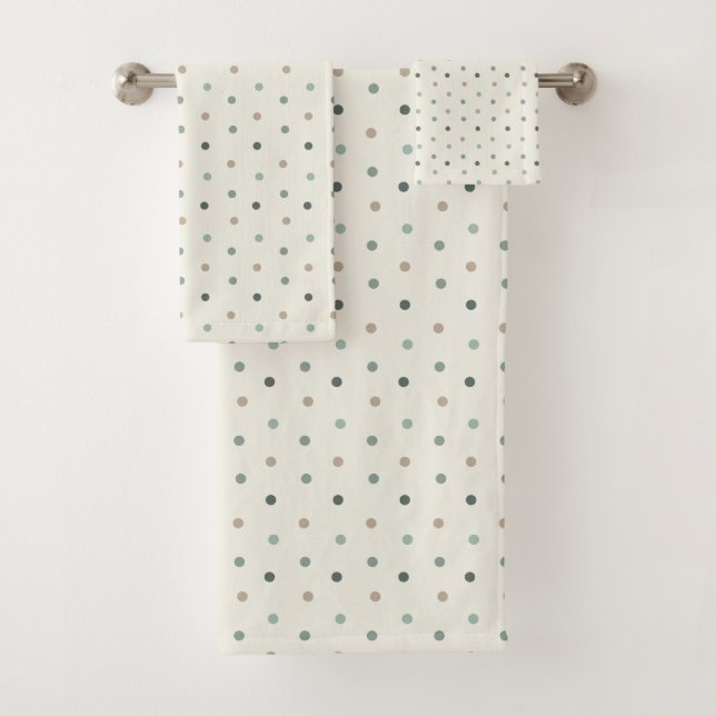 Soft Blue Polka Dot Baby Towel Set (In situ)