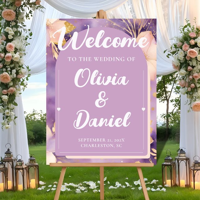 Soft Lavender Ceremony Welcome Display (Subido por el creador)