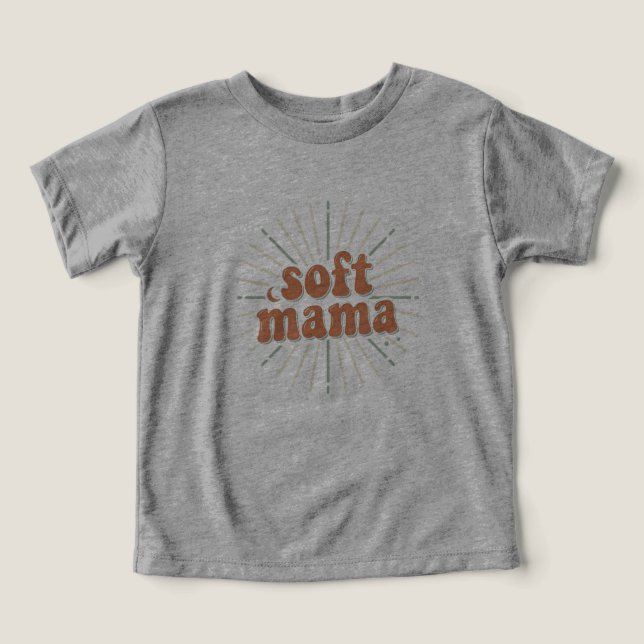Soft Mama: Retro Groovy Sunburst Maternidad Tipogr (Diseño delantero )