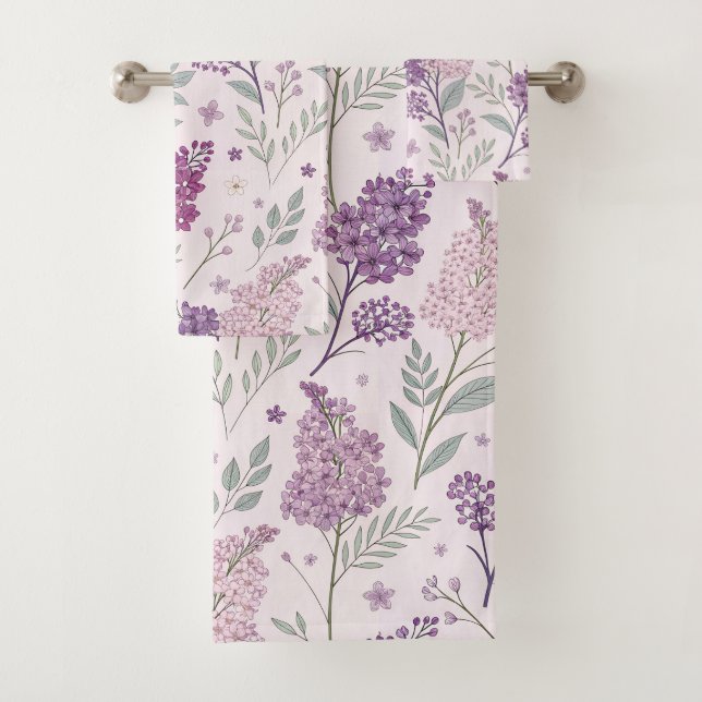 Soft Pink and Purple Lilac Floral Pattern   (In situ)