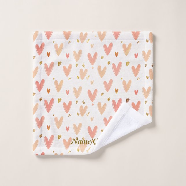 Soft Pink Hearts Seamless Pattern (Toallita)