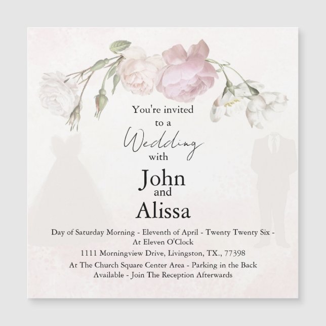 Soft Pink Roses & Bride and Groom Collection (Anverso)