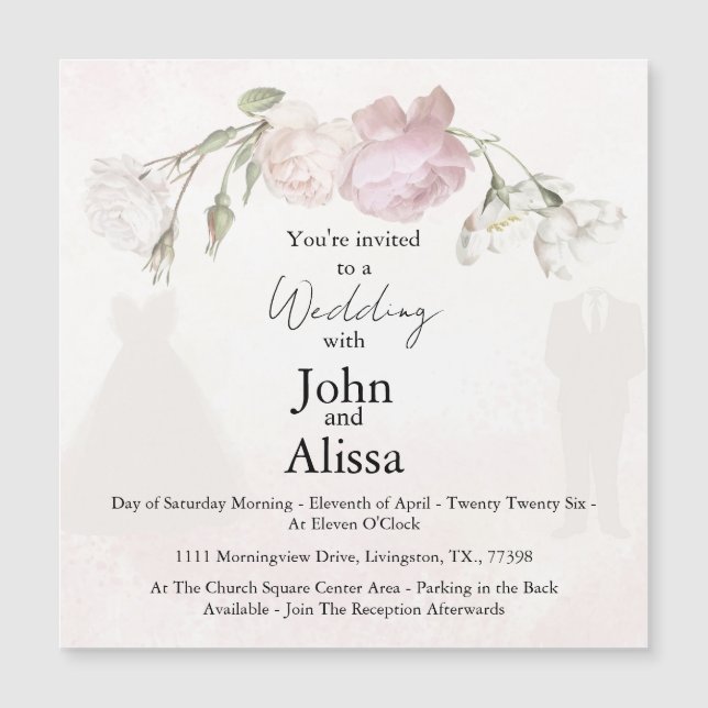 Soft Pink Roses & Bride and Groom Collection (Anverso)