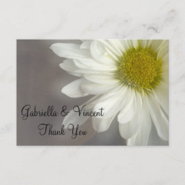 Soft White Daisy on Gray Boda Gracias Notas