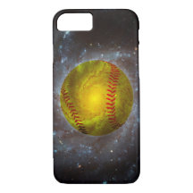 Softball en el espacio Funda único Softball iPhone