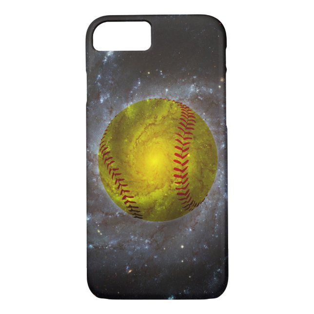 Softball en el espacio Funda único Softball iPhone (Reverso)