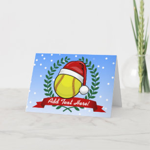 Softball en un estilo del navidad del gorra de