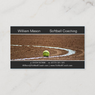 Softball en una tarjeta de visita de la foto del