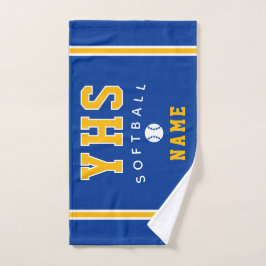 Softball Icon, Custom Name & School, Team Gift Han