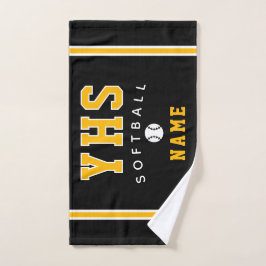 Softball Icon, Custom Name & School, Team Gift Han