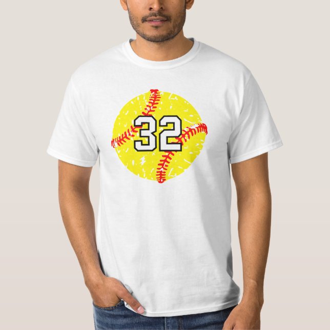 Softball Jersey Grunge Number #32 (Anverso)