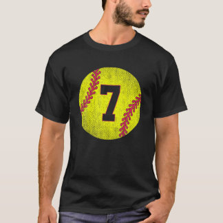 Softball Player 7º Cumpleaños Softball Jersey 7 Añ