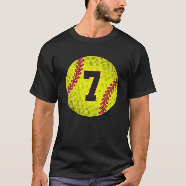 Softball Player 7º Cumpleaños Softball Jersey 7 Añ (Anverso)