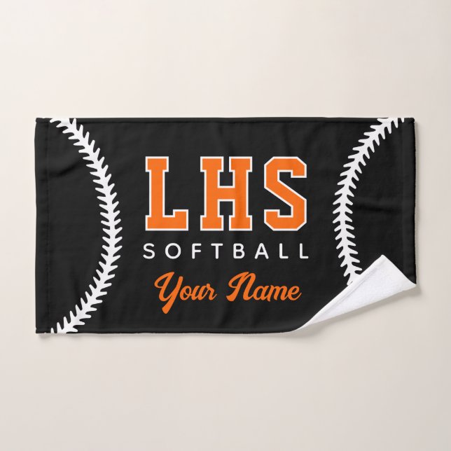 Softball Stitches Custom Sport Towel Team Initials (Toalla de mano)