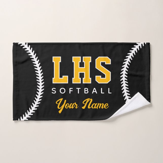 Softball Stitches Custom Sport Towel Team Initials (Toalla de mano)