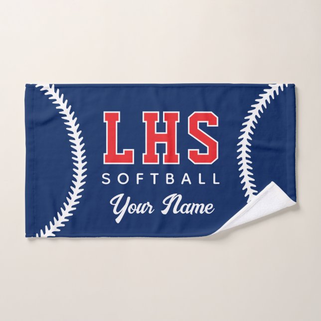 Softball Stitches Custom Sport Towel Team Initials (Toalla de mano)