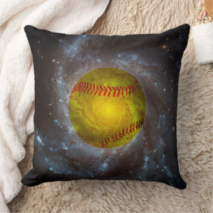 Softbol en el espacio Cojín decorativo único Softb