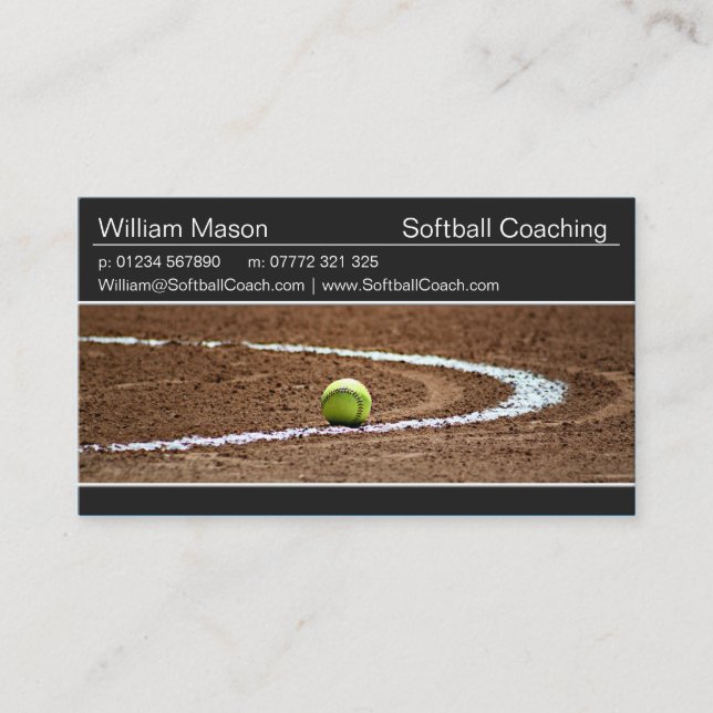 Softbol en una tarjeta de visita de fotografía de  (Anverso)