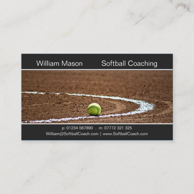 Softbol en una tarjeta de visita de fotografía de  (Anverso)