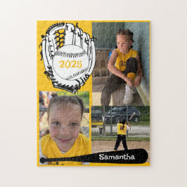 Softbol o Béisbol 3 Photo Jigsaw Puzzle Yellow