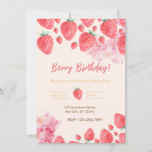 Soiree de fresa dulce: Invitación de fiesta de cum