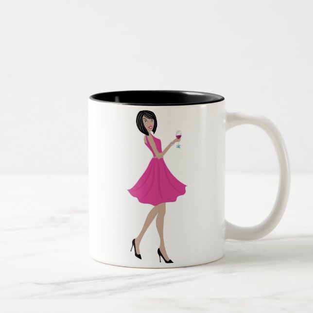 Soiree en la taza blanca y negra del Martha's (Derecha)