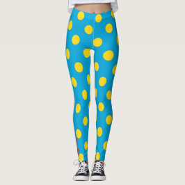 Sol & Cielo: Lunares Amarillos en Leggings Azules