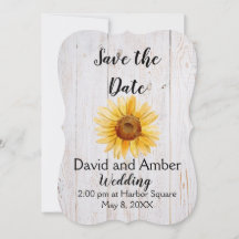 Sol de girasol brillo Guardar invitación de fecha