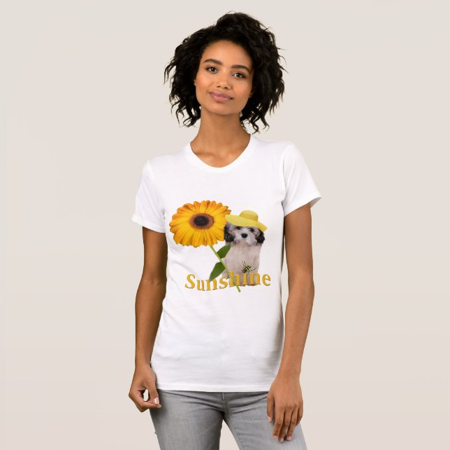 Sol de Havanese y camisetas de las margaritas (Anverso completo)