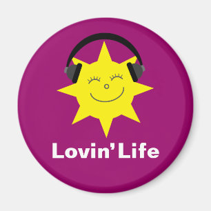 Sol de la vida de Lovin y imán felices de los