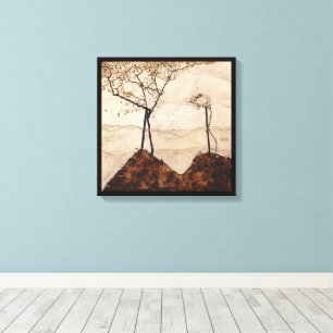 Sol de Otoño y Árboles por Egon Schiele, Arte Vint