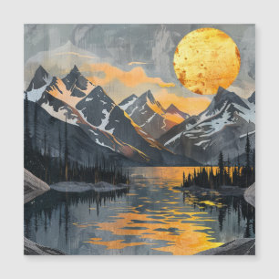 Sol Dorado sobre montañas nevadas - El Bosque Boho