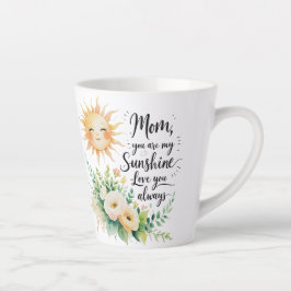 Sol floral y mensaje dulce | Pequeña taza de latte