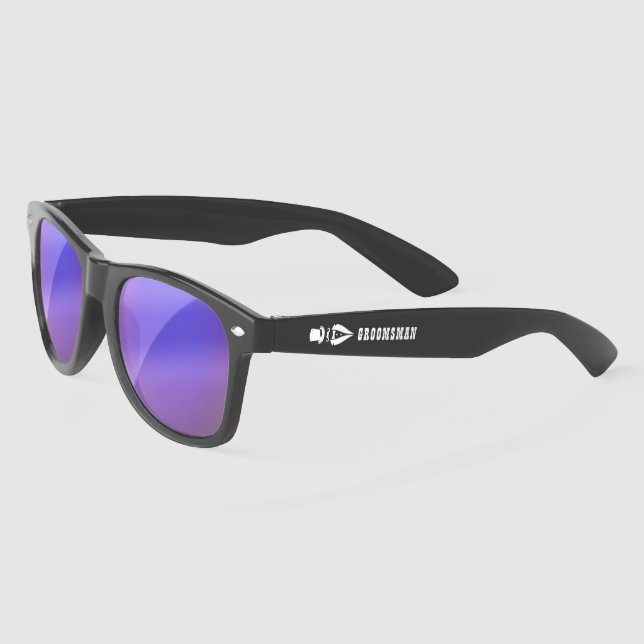 Sol Groomsman Tuxedo Top Hat Personalizados Gafas de s (Izquierda)